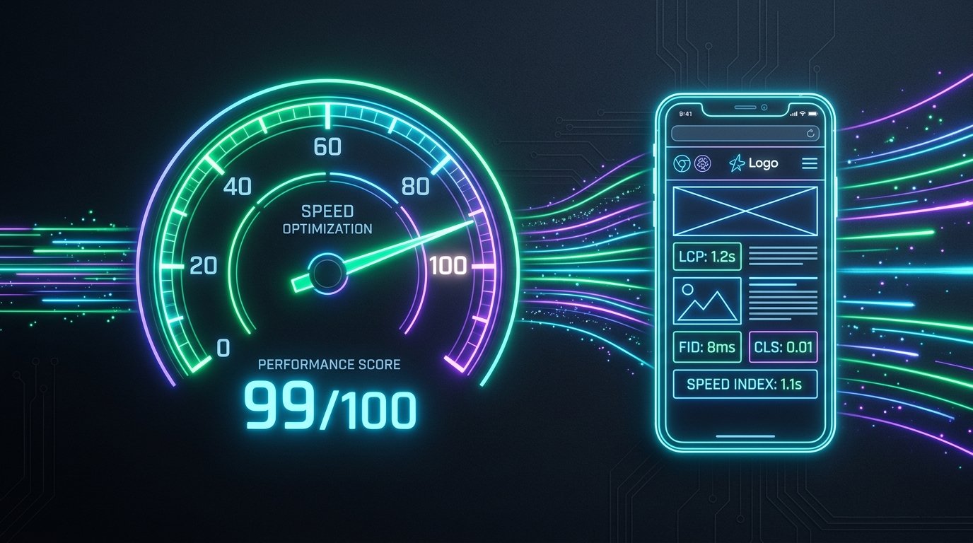 Core Web Vitals Speedometer and Mobile Performance Metrics